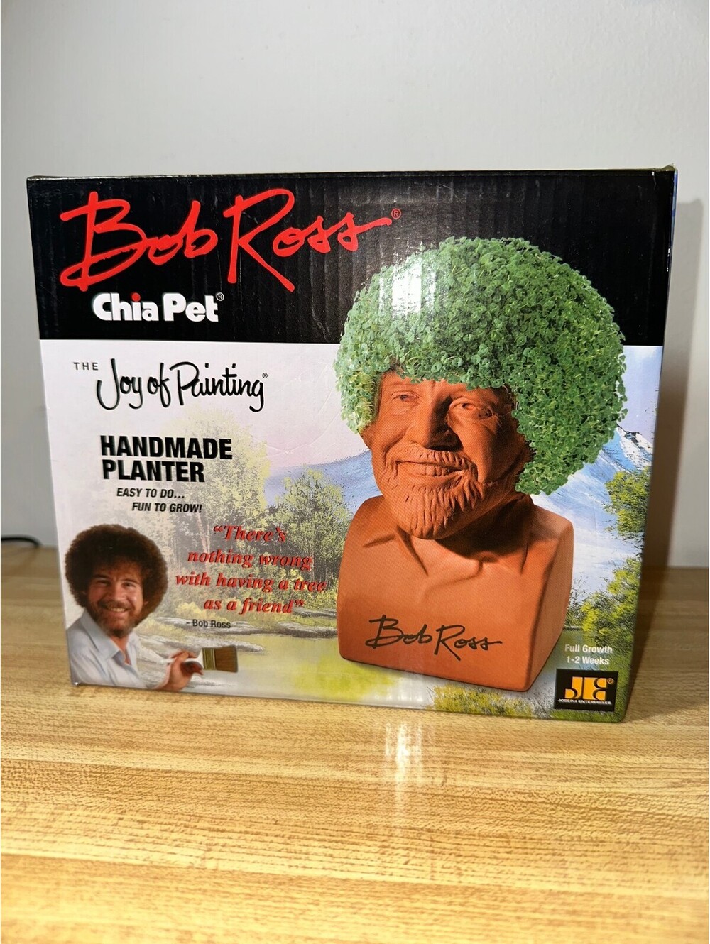 Bob Ross Chia Pet Handmade Planter Collectible Figure NWT